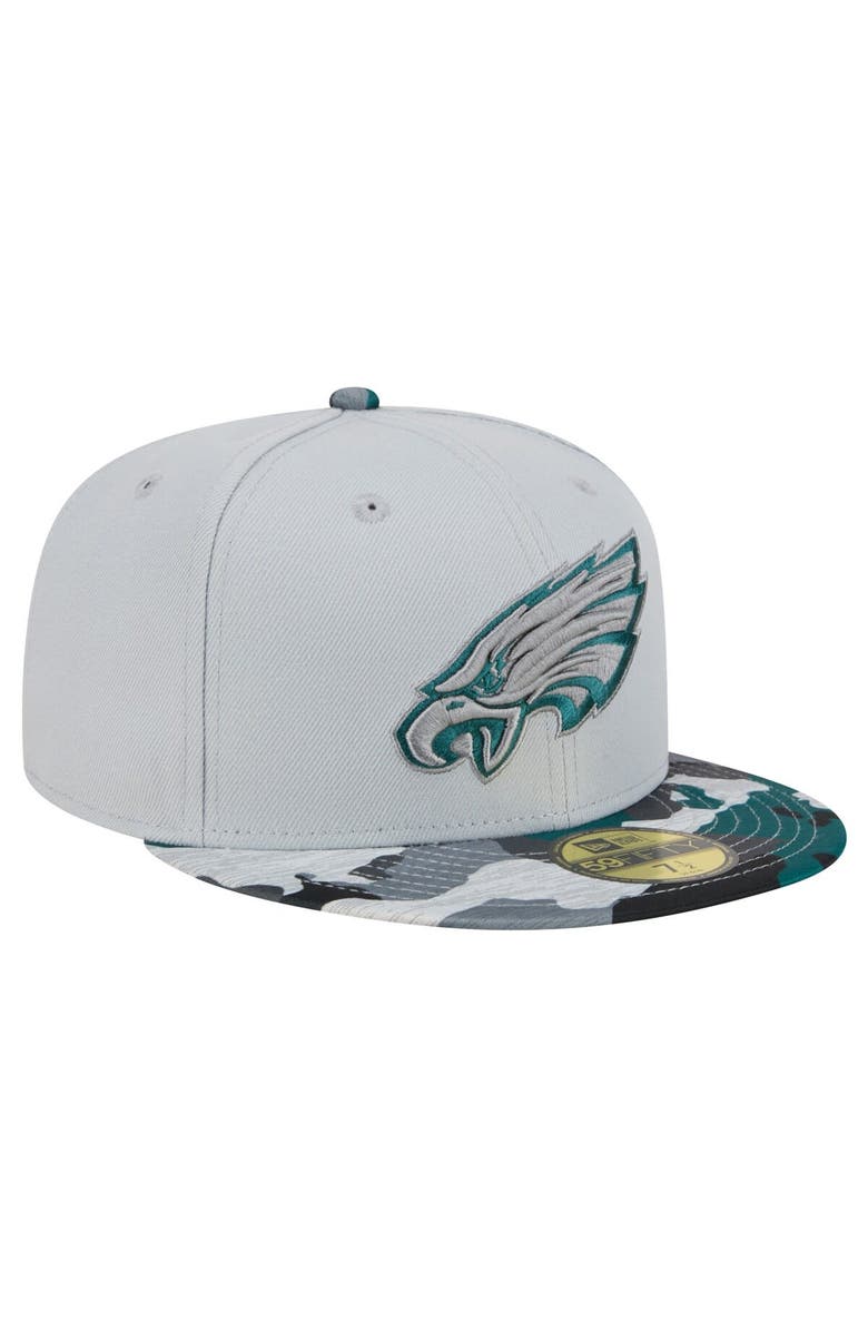 New Era Men's New Era Gray Philadelphia Eagles Active Camo 59FIFTY Fitted Hat, Alternate, color,