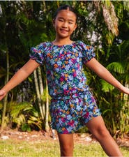 Lands' End Girls Shirred Puff Blouse