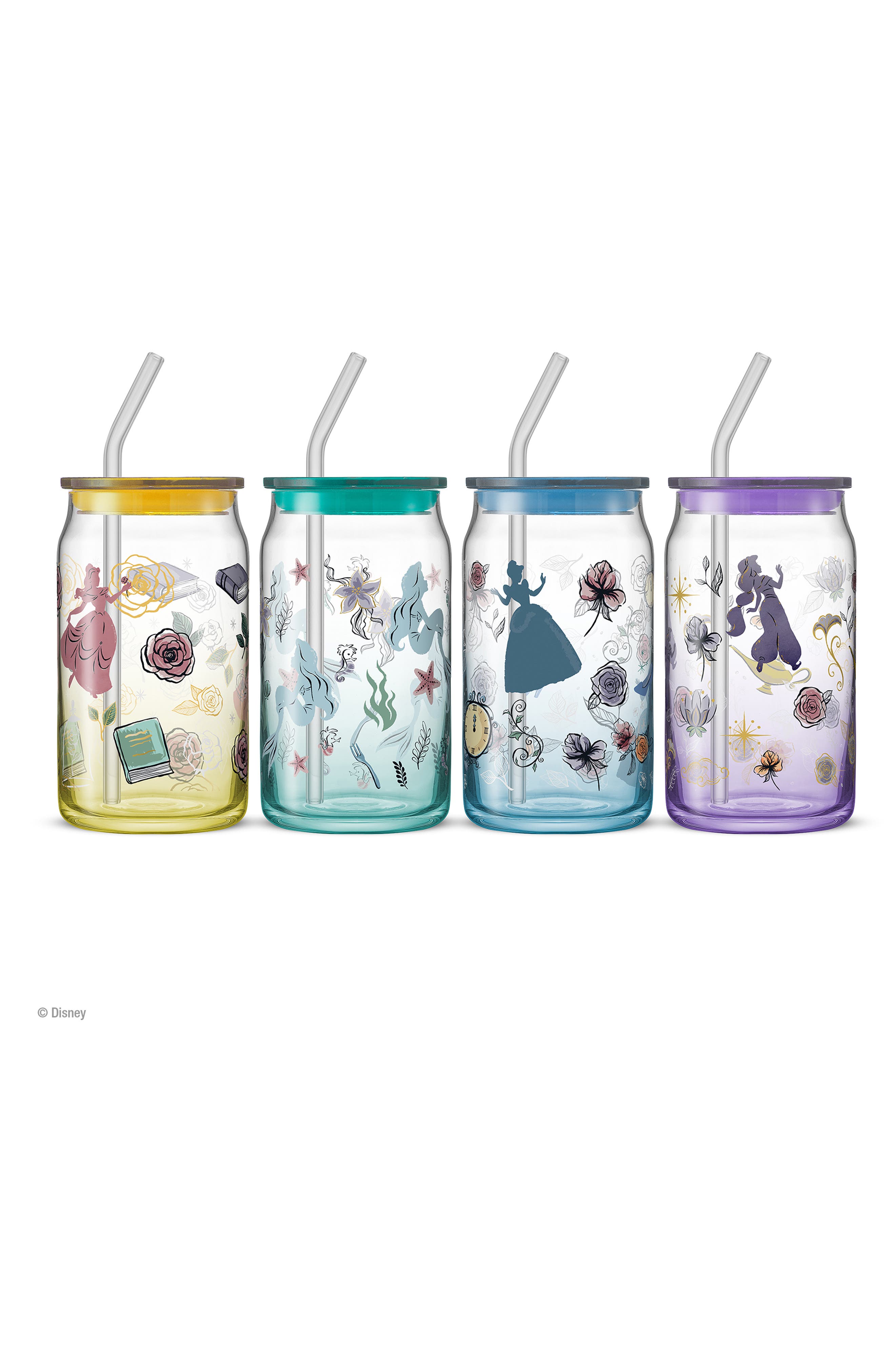 JoyJolt Princess Pastel Set of 4 Tumbler Glasses