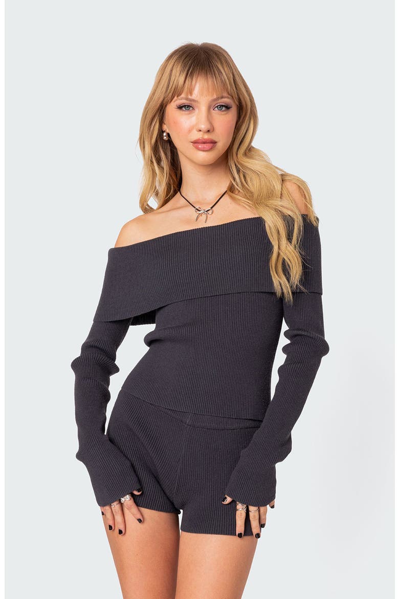 Miriam Off the Shoulder Top, Alternate, color, DARK-GRAY
