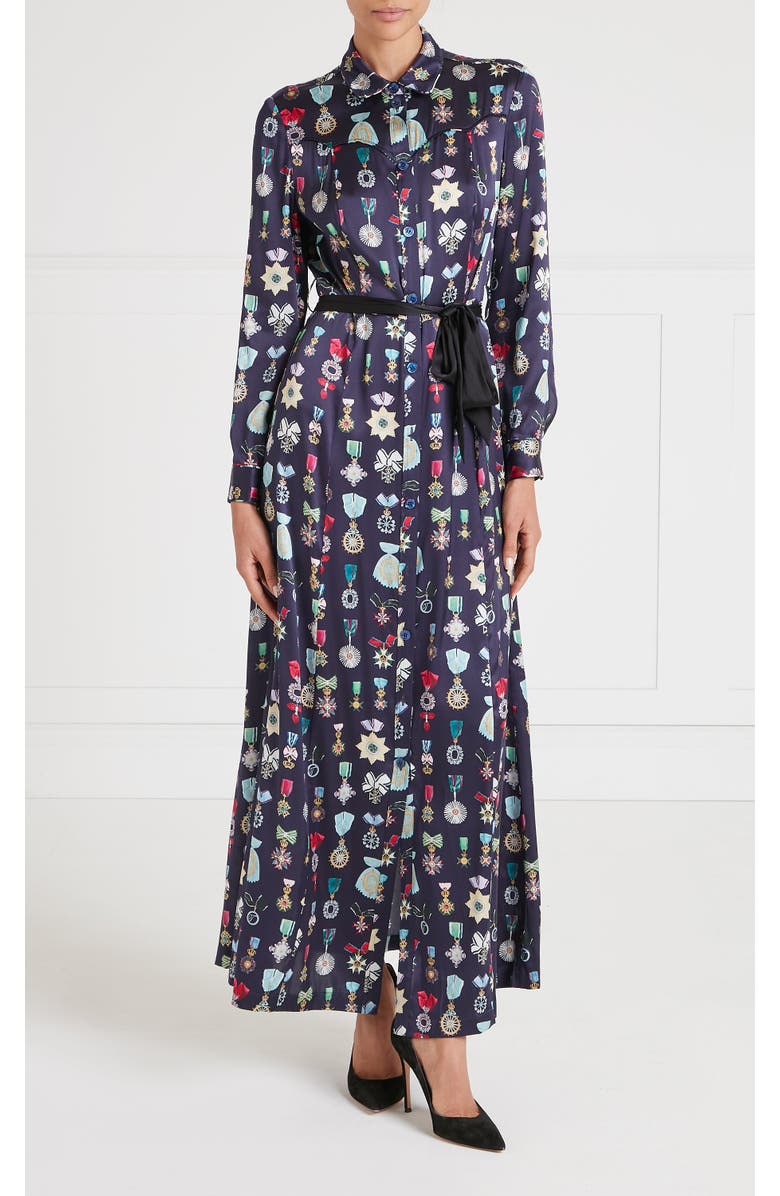 Temperley London Gloriette Shirt Dress, Main, color, Harbour Blue