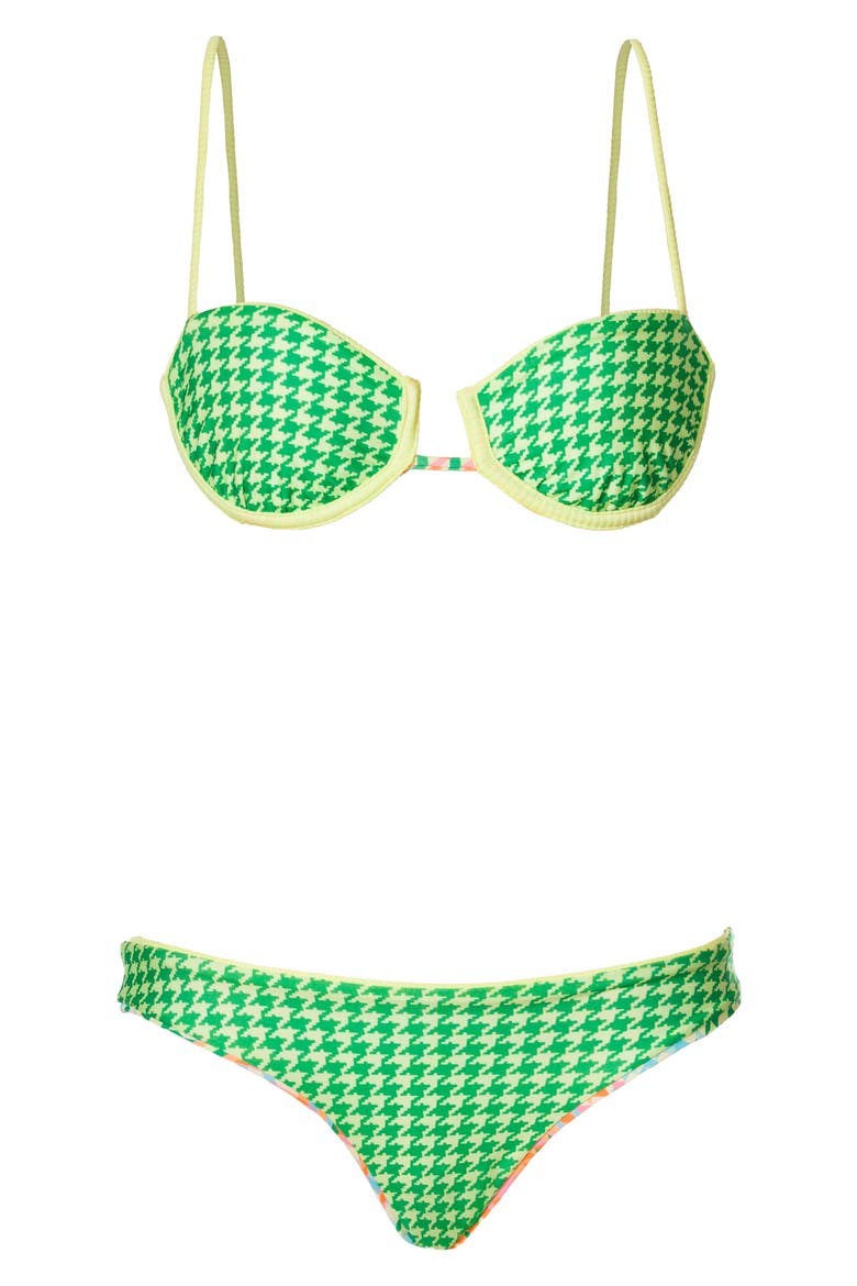 Dreamy Grid Iconic Reversible Bikini Bottoms, Alternate, color, OPEN GREEN