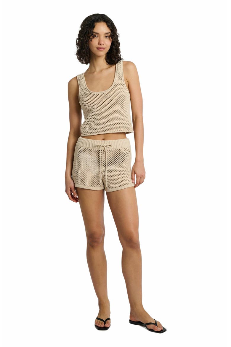 Crochet Knit Scoop Tank, Alternate, color, SANDSHELL