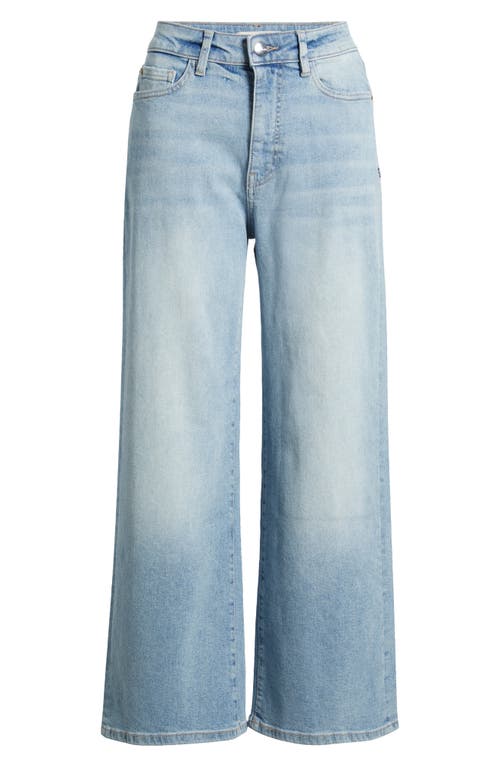 Warp & Weft Warp+weft Icn High Waist Crop Wide Leg Jeans In Blue
