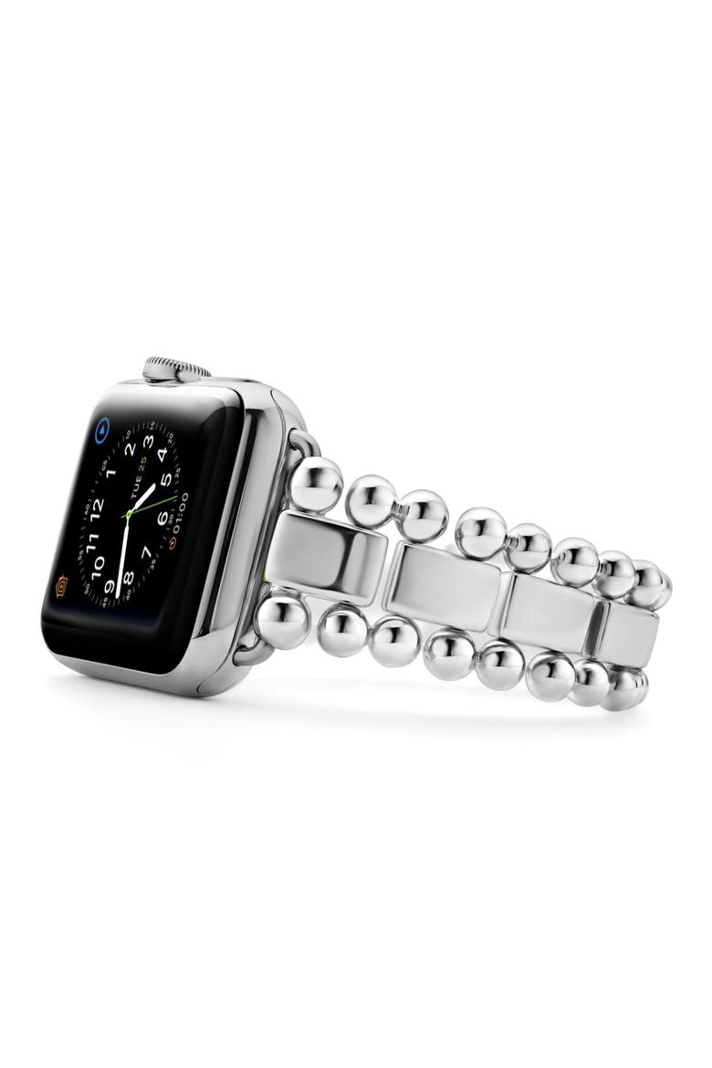 Smart Caviar Sterling Silver Apple Watch® Watchband, Alternate, color, SILVER