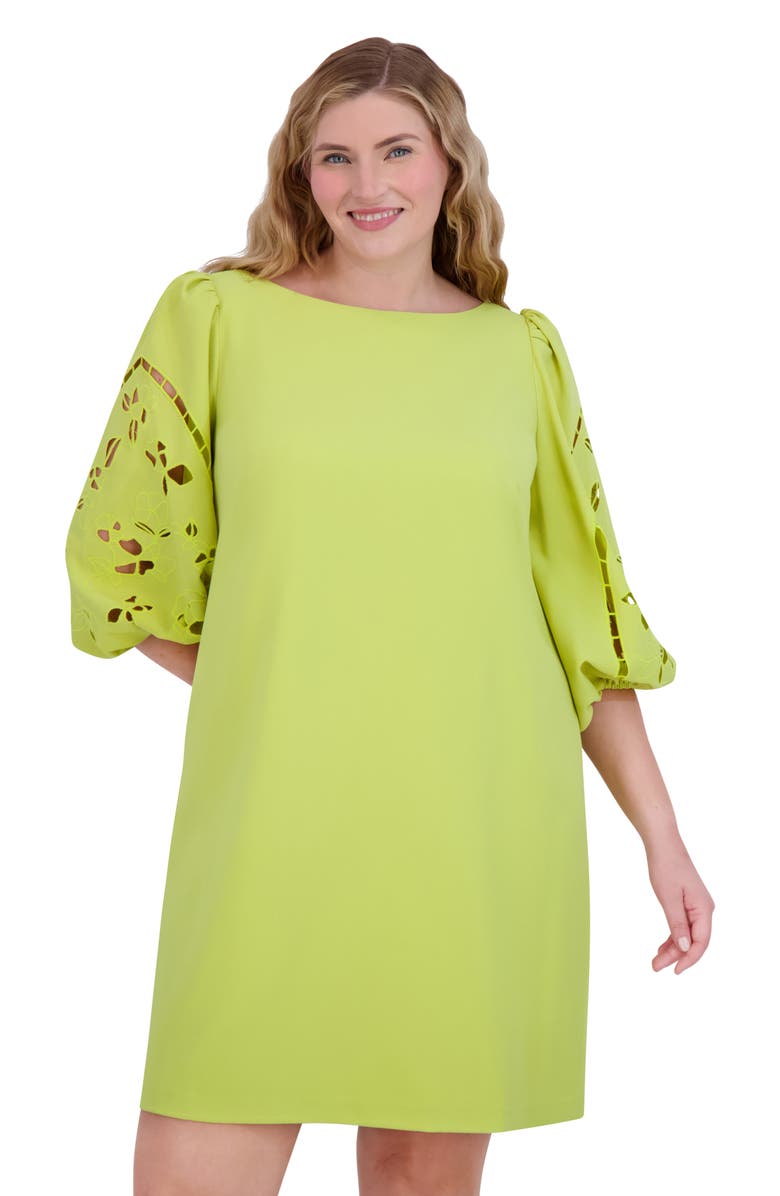 Vince Camuto Signature Eyelet Embroidered Shift Dress, Alternate, color, 