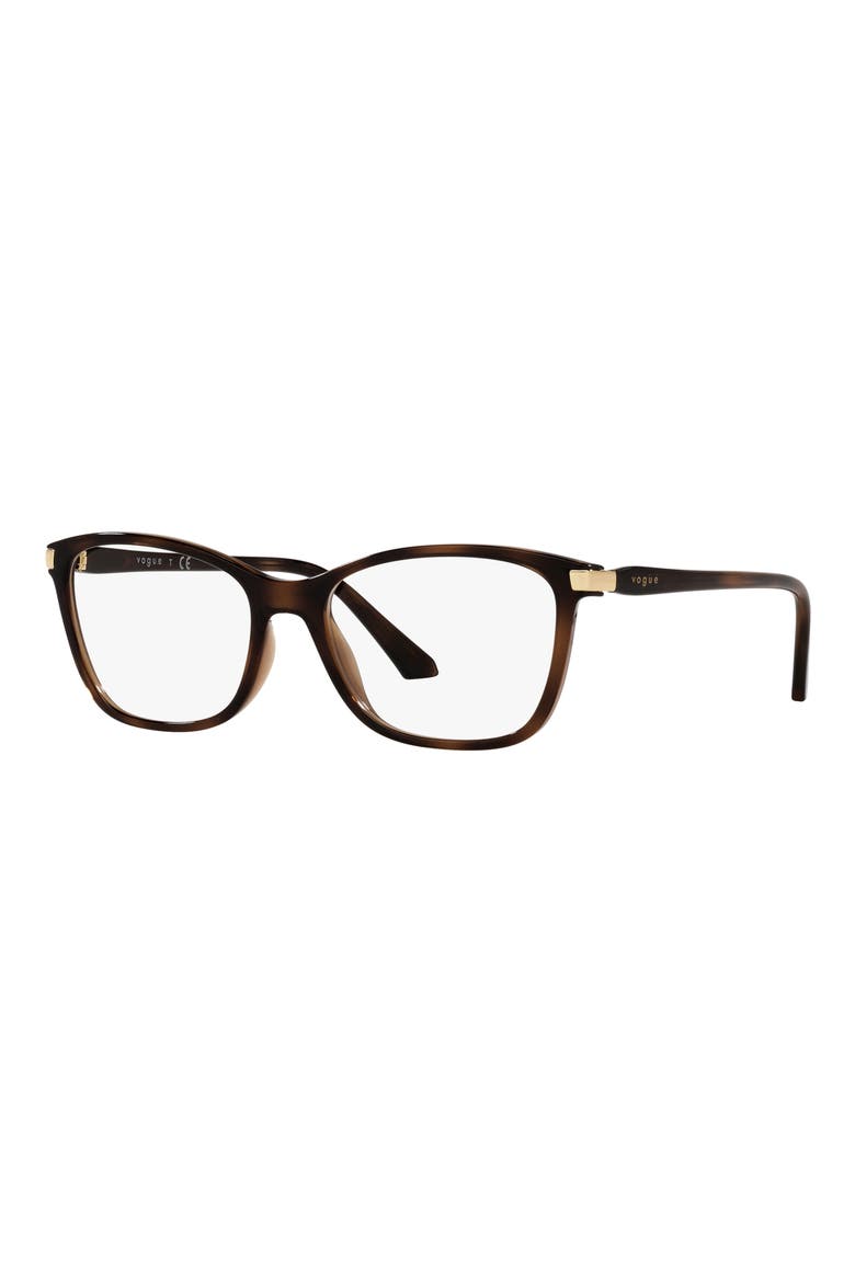 53mm Pillow Optical Glasses, Alternate, color, BROWN