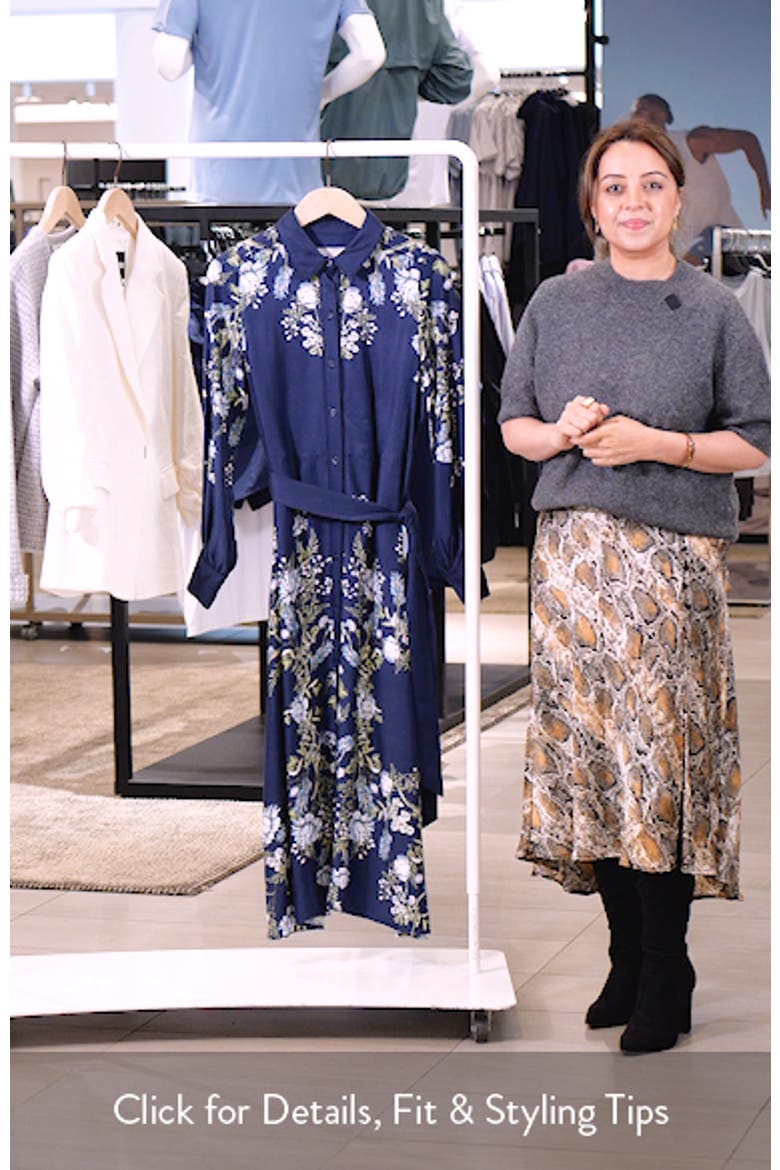Long Sleeve Belted Midi Shirtdress video