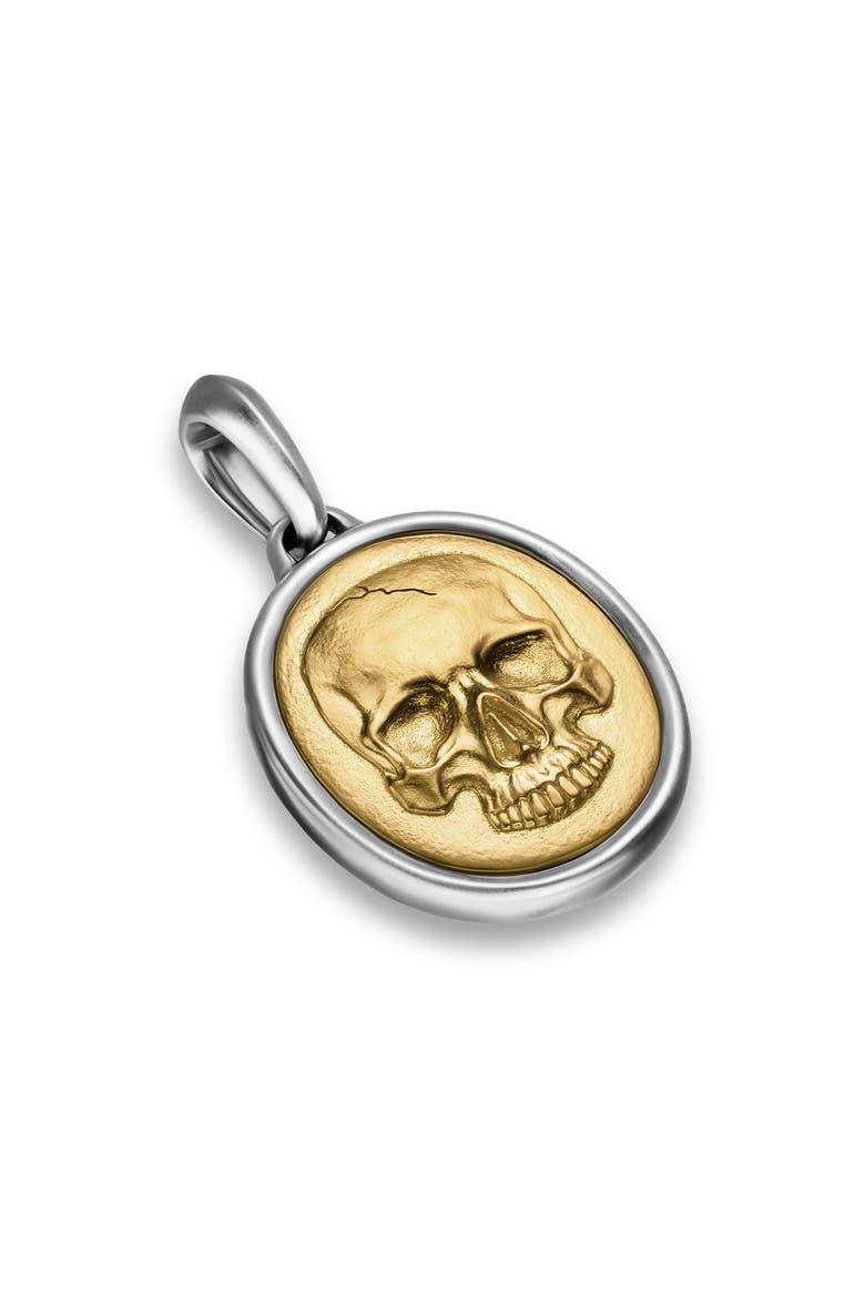 Men's Memento Mori Skull Amulet, Main, color, SILVER