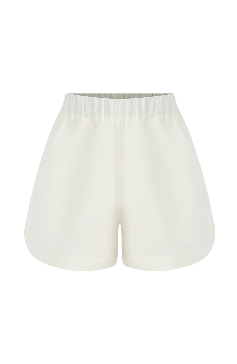 Labeca London Capri Linen Shorts, Alternate, color, Ecru