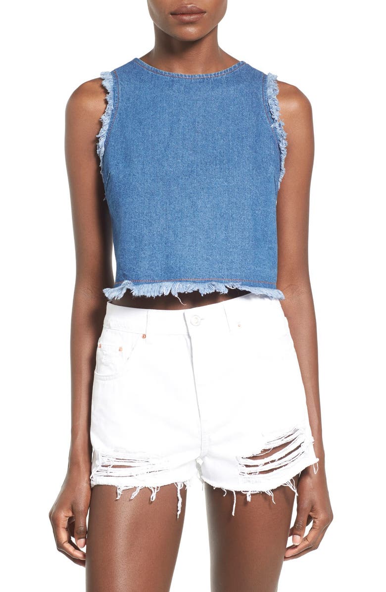 ASTR the Label ASTR 'Antonia' Denim Tank, Main, color,