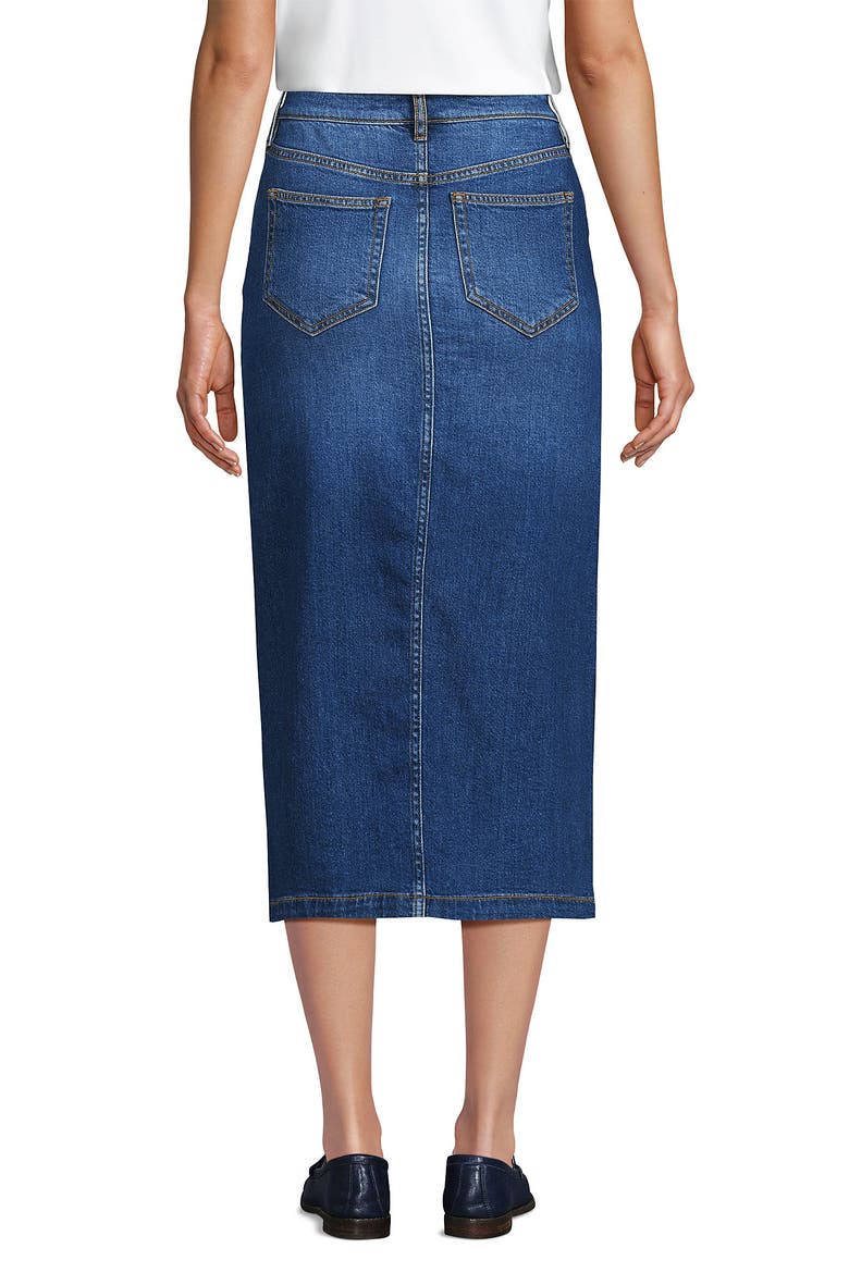 Soft Denim Midi Column Skirt, Alternate, color, Indigo Tide Blue