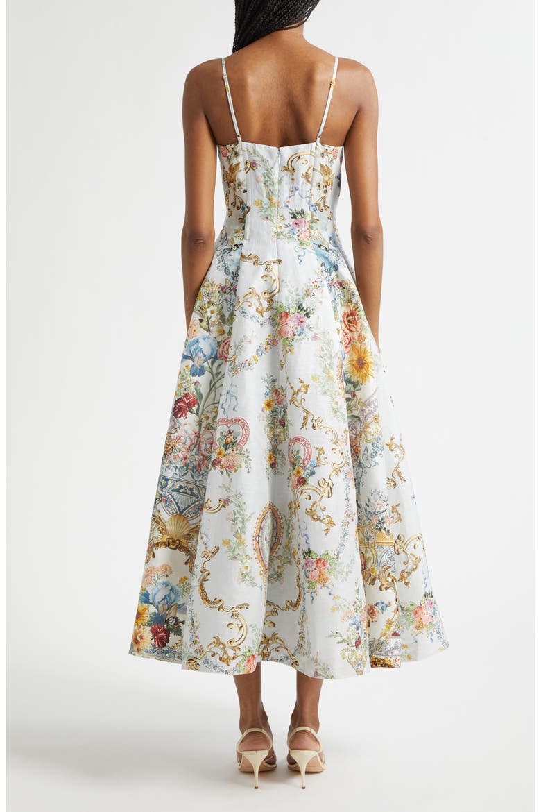 Seville Sweetheart Corset Linen & Silk Twill Fit & Flare Dress, Alternate, color, SEVILLE SWEETHEART