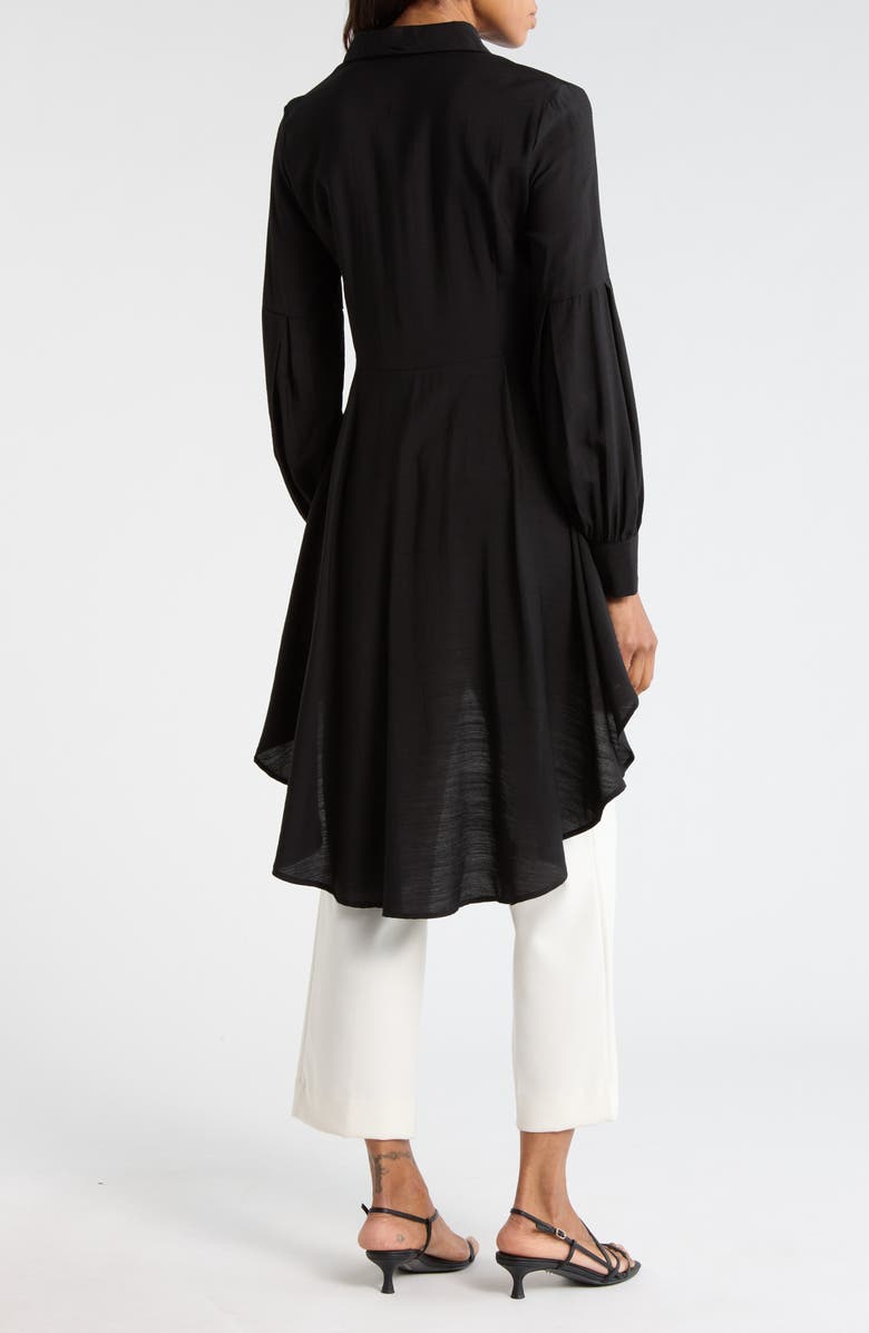 PATRIZIA LUCA Button-Down High-Low Top, Alternate, color, Black
