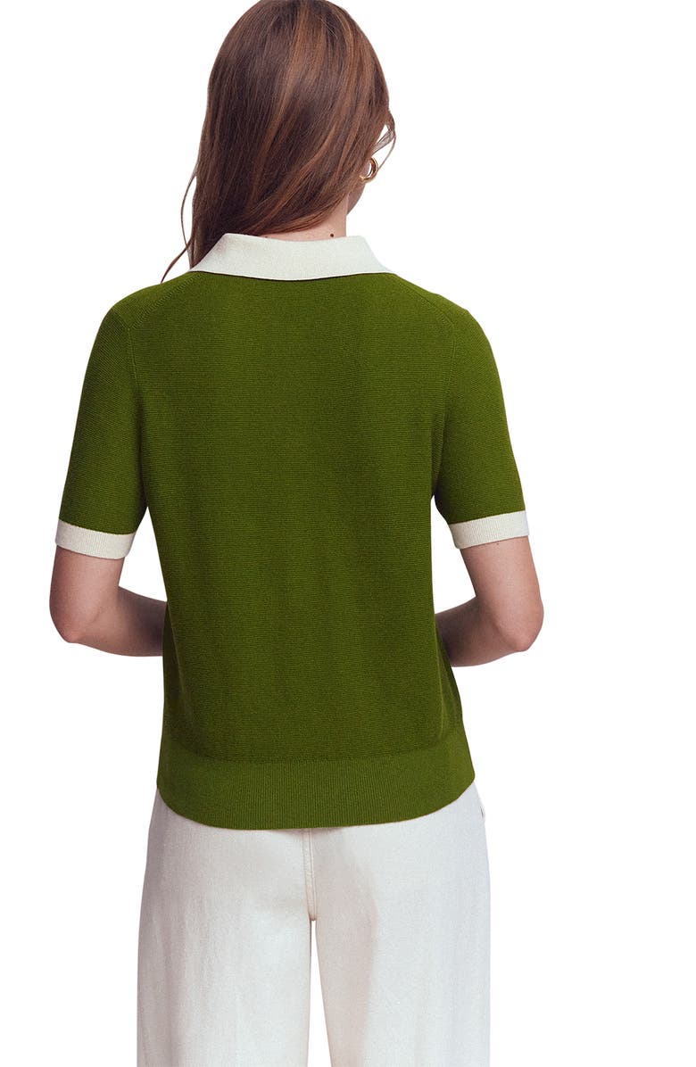 Boden Grace Colorblock Cotton & Cashmere Polo, Alternate, color, Courtyard Green
