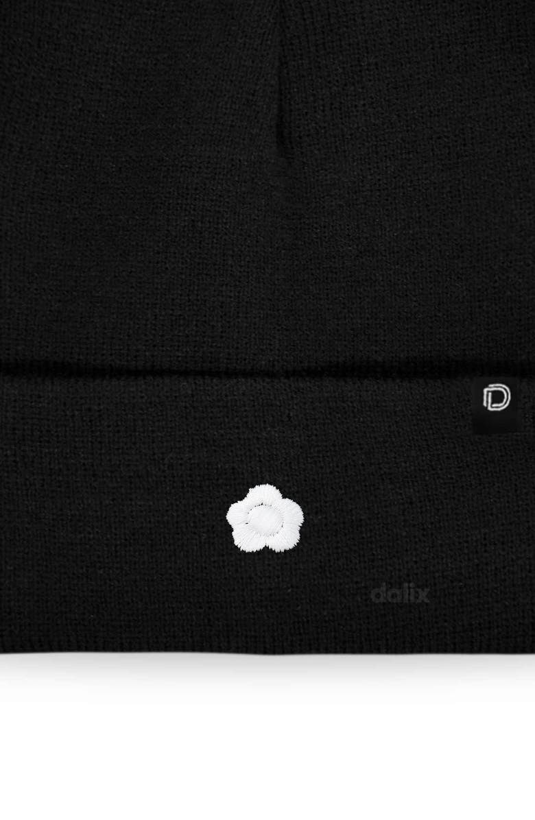 Dalix Lil Flower Beanie Cap, Alternate, color, Black
