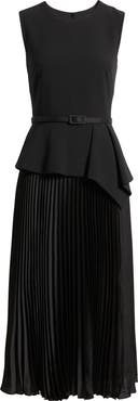 Eliza J Sleeveless Belted Pleated Maxi Dress