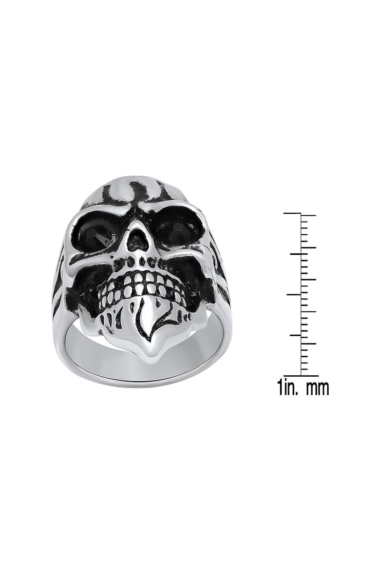 Men's Skull Ring, Alternate, color, METALLIC SILVER