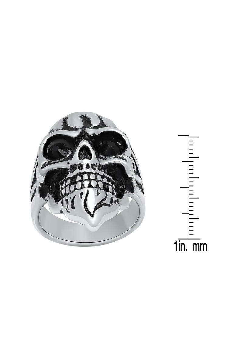 HMY JEWELRY Men's Skull Ring, Alternate, color, Metallic Silver