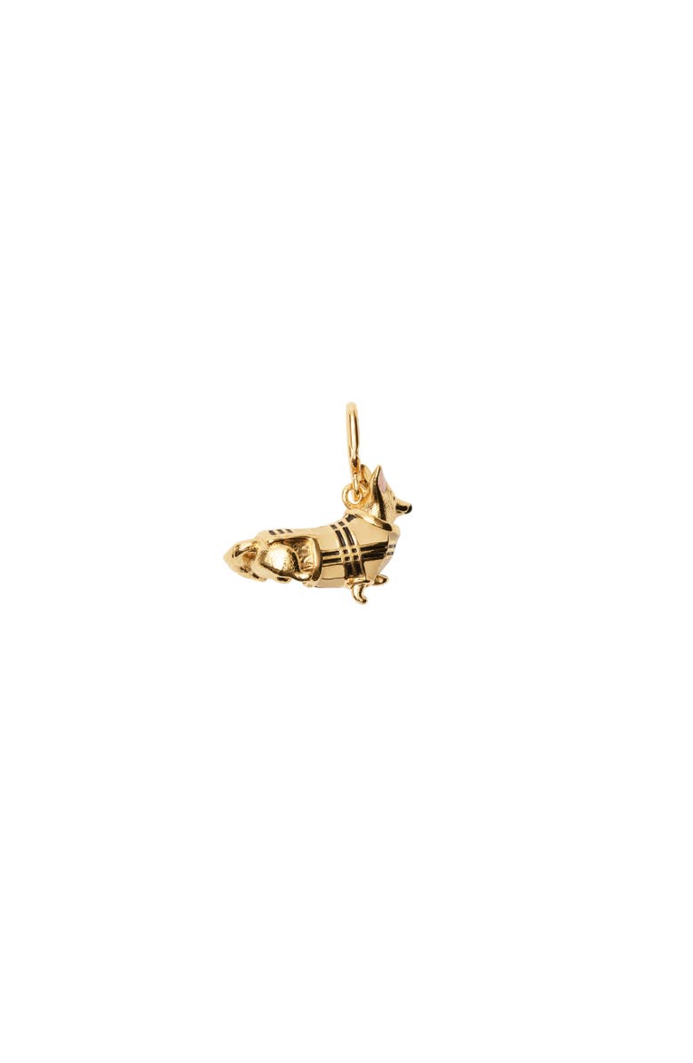 Burberry Corgi Charm, Alternate, color, Gold