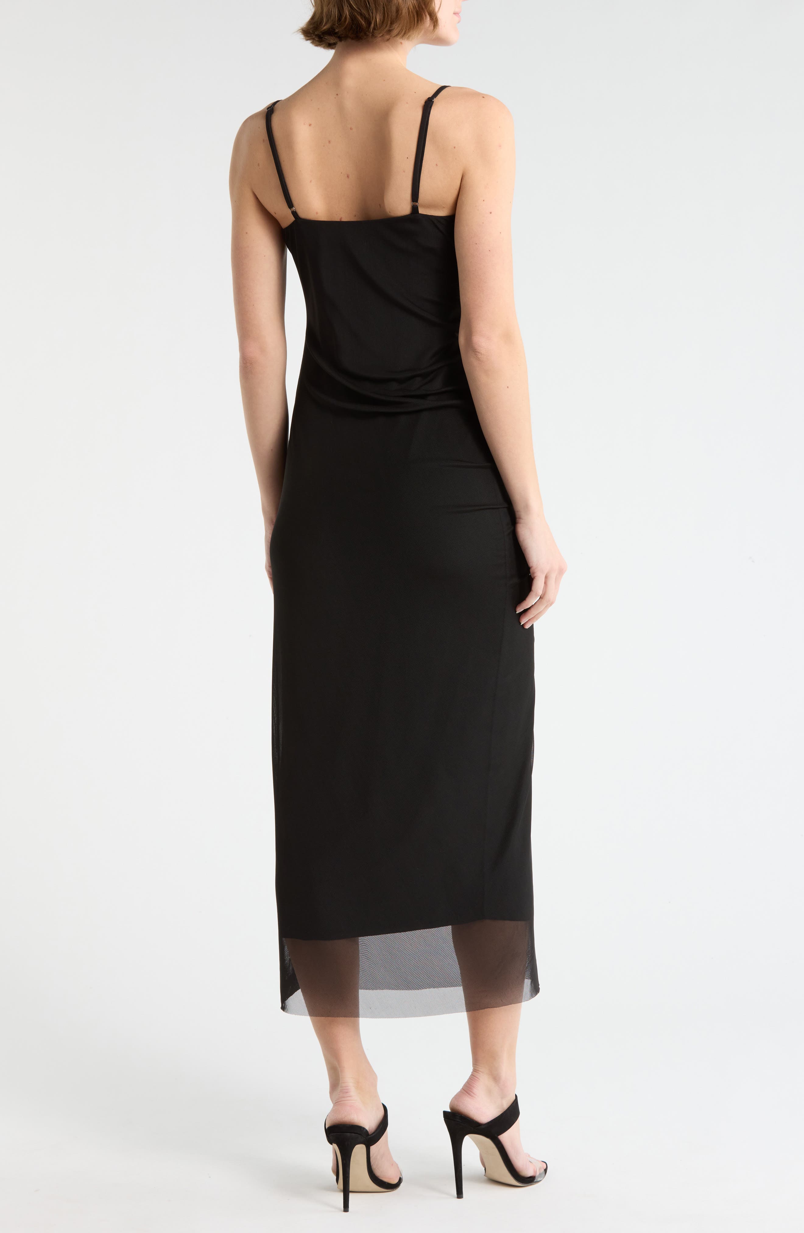 Cowl Neck Mesh Dress - image 2