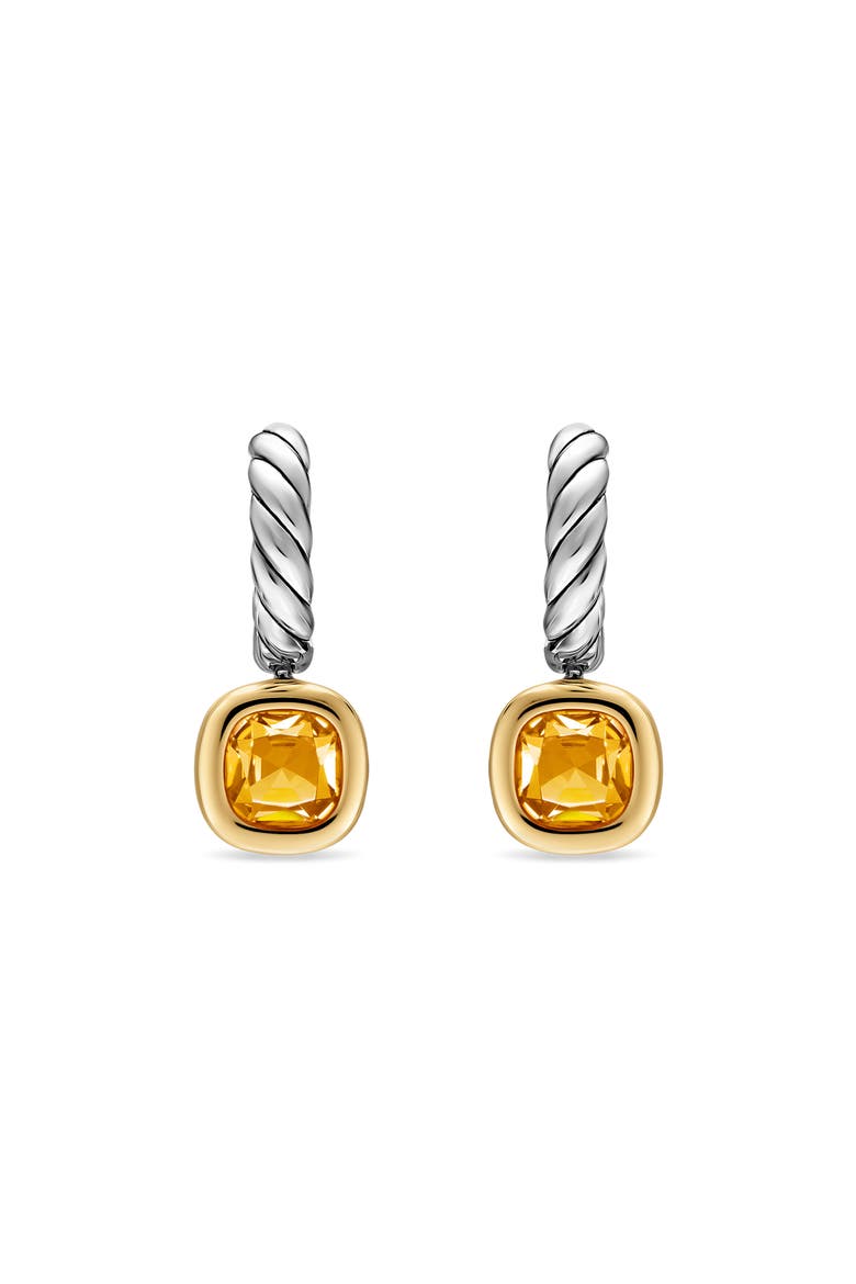 Mercer Sterling Silver & 14k Gold Citrine Drop Earrings, Main, color, SILVER CITRINE