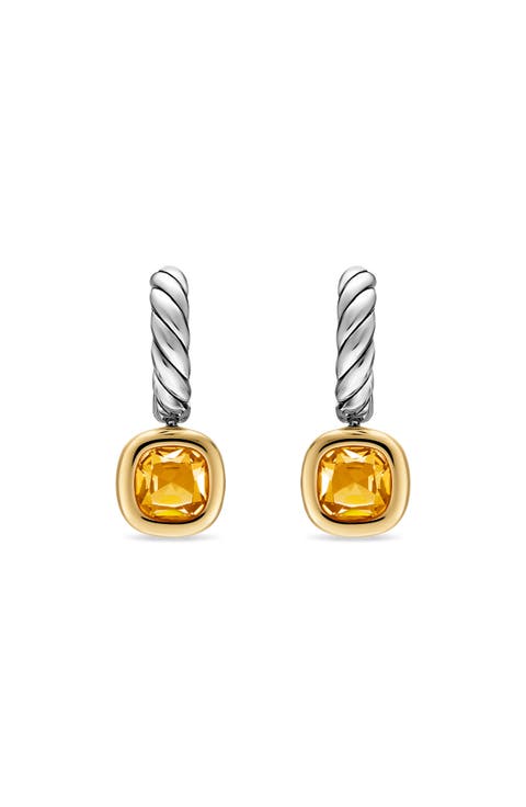 Mercer Sterling Silver & 14k Gold Citrine Drop Earrings