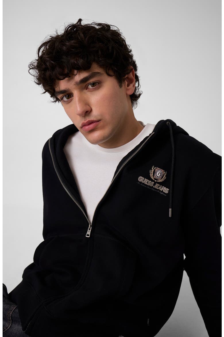 Cali Graphic Zip Hoodie, Alternate, color, BLACK/ BLACK