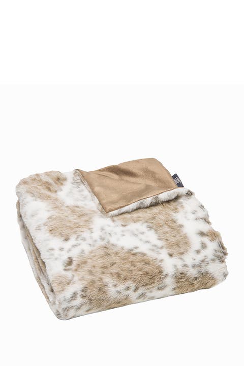 Faux Fur Throw - 50" x 60" - Snow Leopard