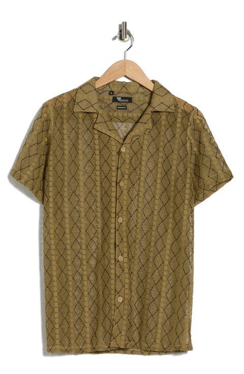 Modern Fit Textured Camp Shirt