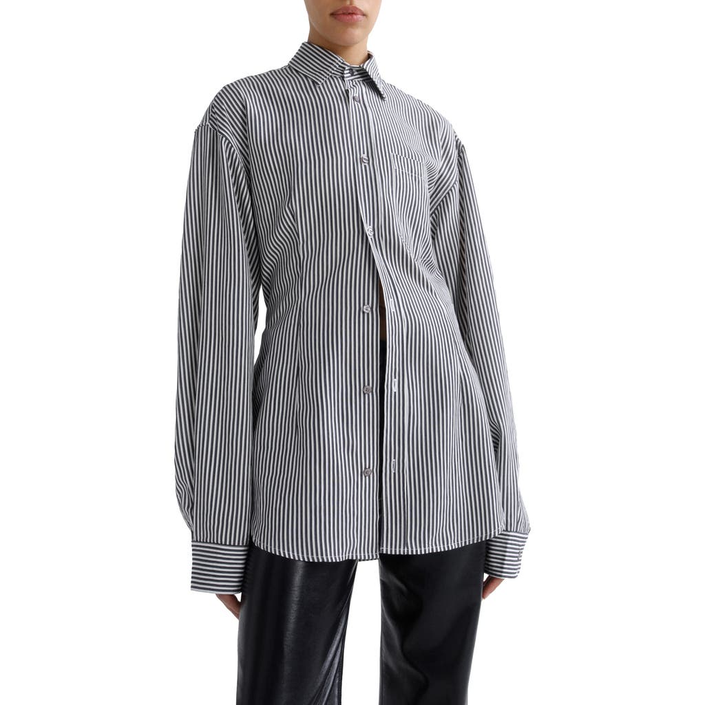 Agolde Cinch Solene Striped Shirt In Multi
