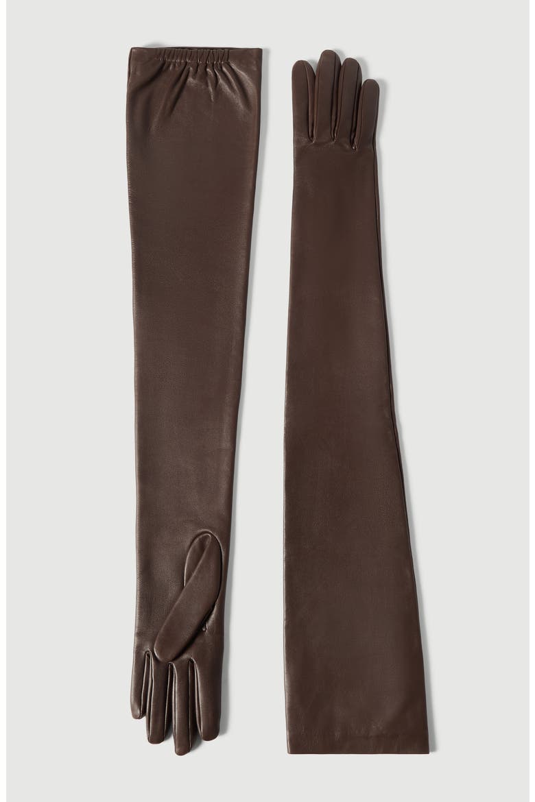 Nappa leather long gloves, Main, color, Rust Brown