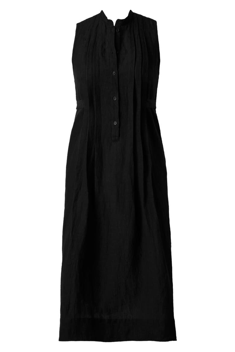 Pleated Sleeveless Beach Cover-Up Midi Dress, Alternate, color, BLACK