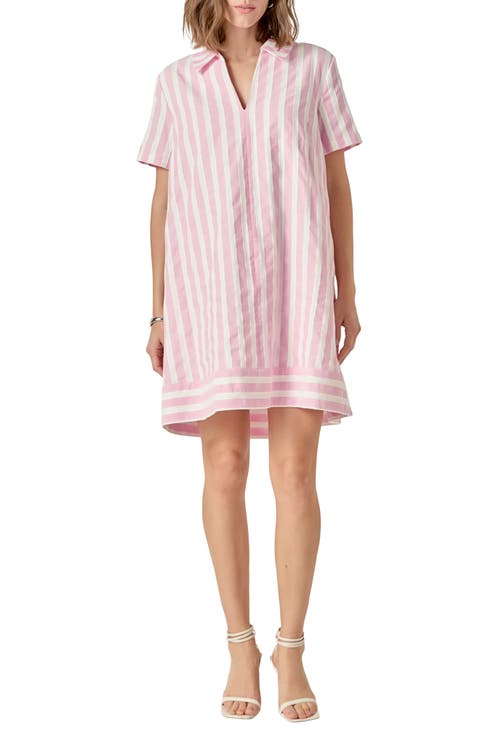 Stripe Jacquard Mini Shirtdress