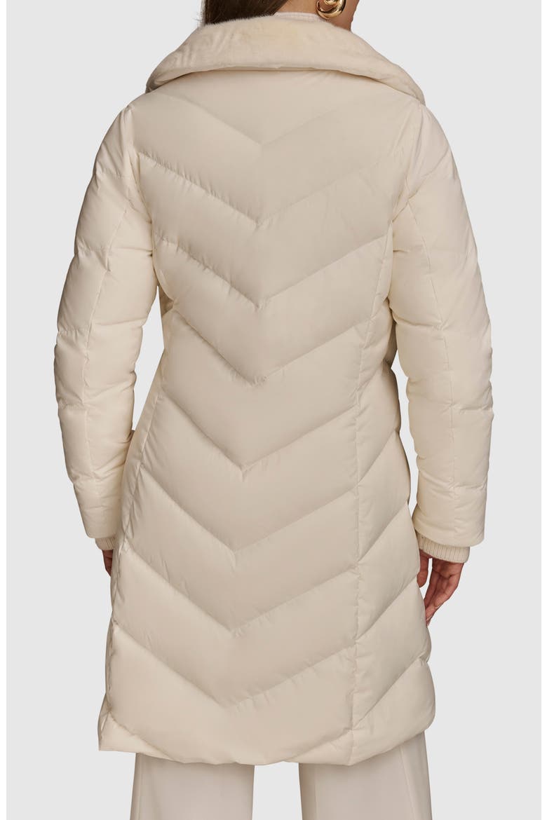 Water Resistant Chevron Down Puffer Coat, Alternate, color, CREAM