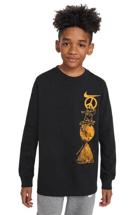Kids' Sportswear Create Long Sleeve Cotton Graphic T-Shirt