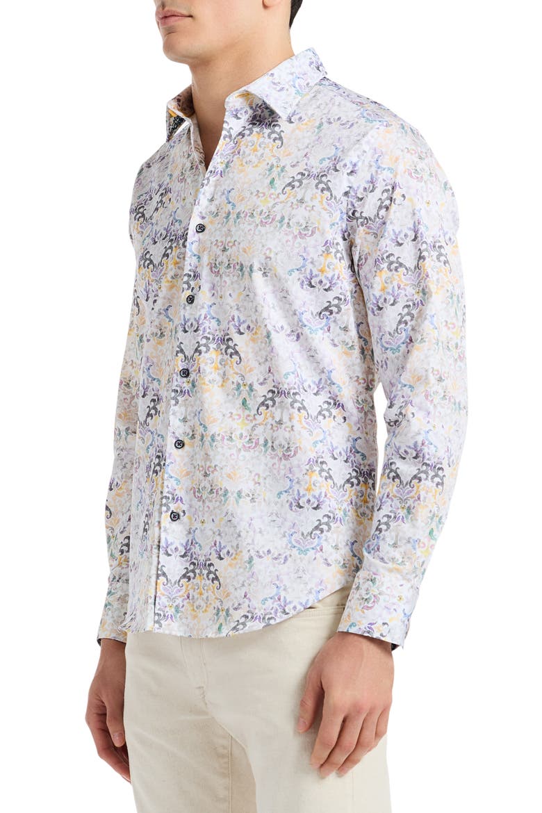 Croatia Stretch Button-Up Shirt, Alternate, color, YELLOW MULTI