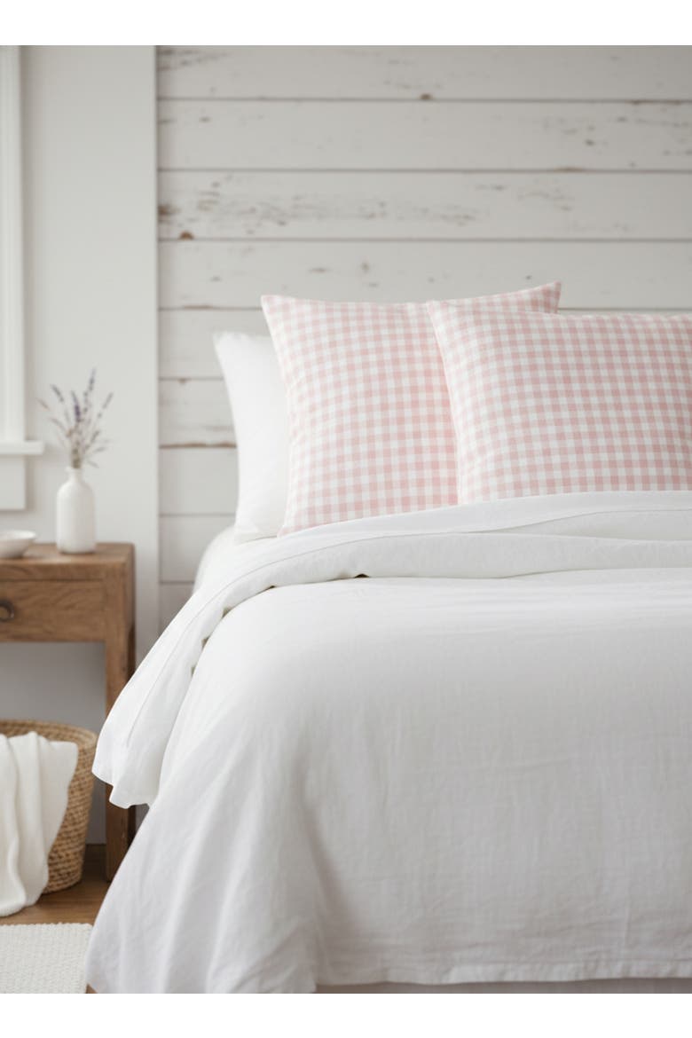 Gingham Linen Pillow Cover Only, Alternate, color, Pink