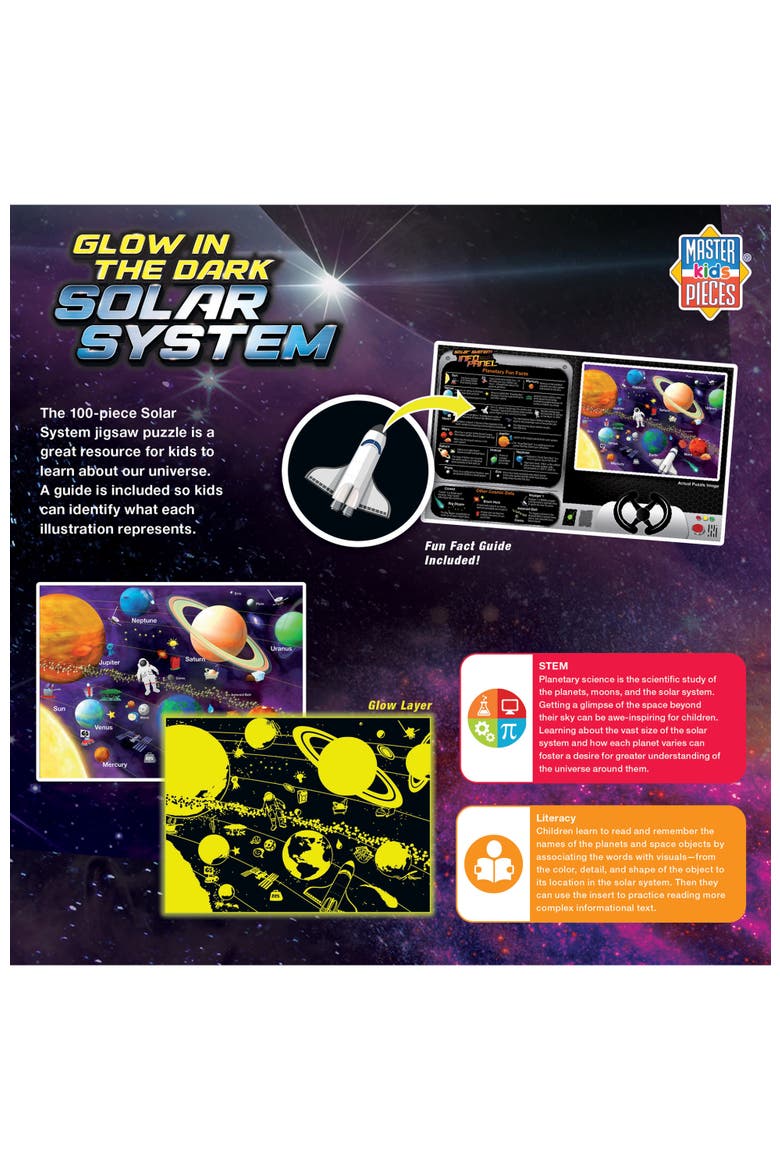 GlowSolar System 100 Piece Glow Puzzle, Alternate, color, Multicolor