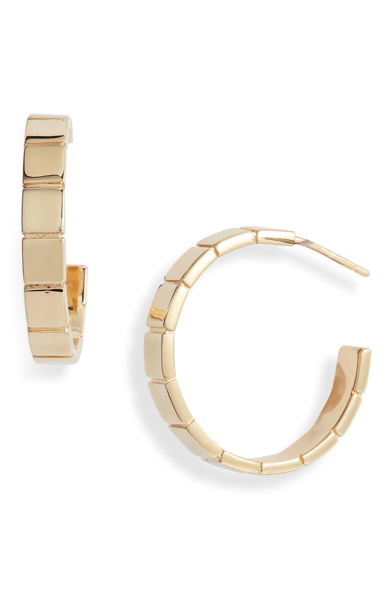 Ricki Hoop Earrings, Main, color, 14K YELLOW GOLD PLATED SILVER