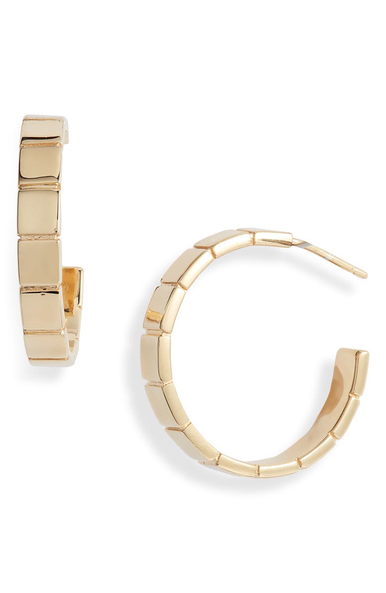 Jennifer Zeuner Ricki Hoop Earrings, Main, color, 14K Yellow Gold Plated Silver