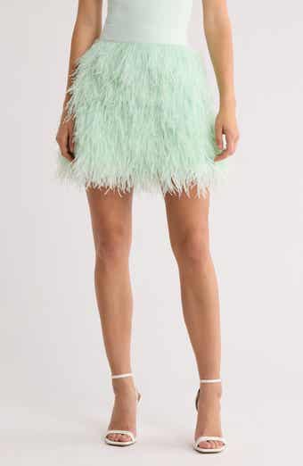Alice + Olivia Cina Feather Miniskirt