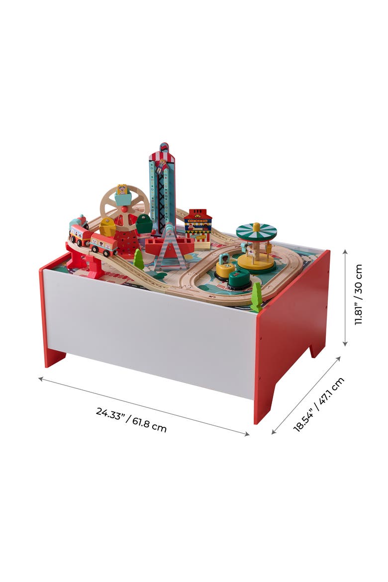 Florida Amusement Park Wooden Activity Table, Alternate, color, RED