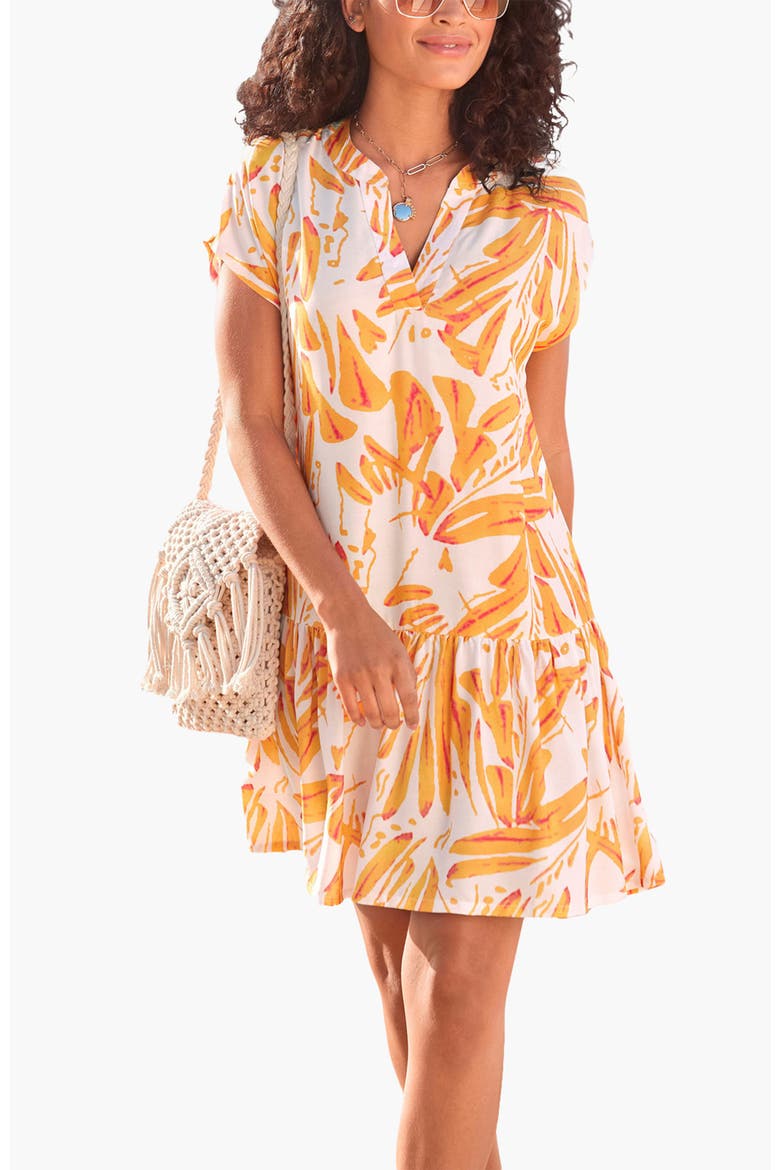Women's Flounce Hem Shift Dress, Main, color, Sand Multi