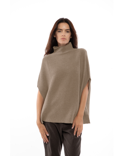 Pure Cashmere Funnel Neck Poncho
