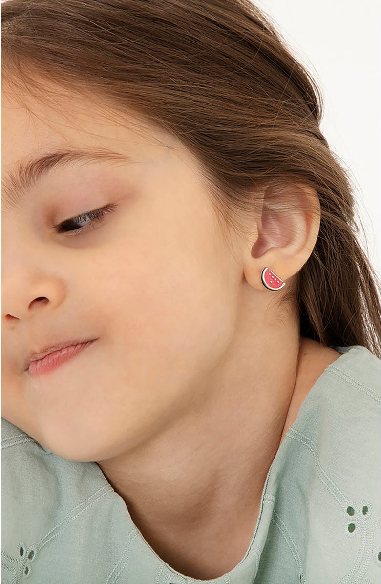 In Season Jewelry Yummy Watermelon Earrings, Alternate, color, Pink