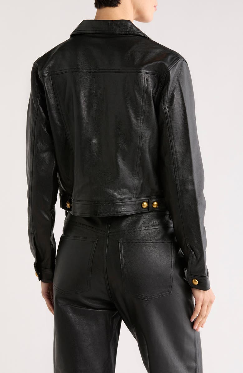 DL1961 Vika Leather Jacket, Alternate, color, Obsidian