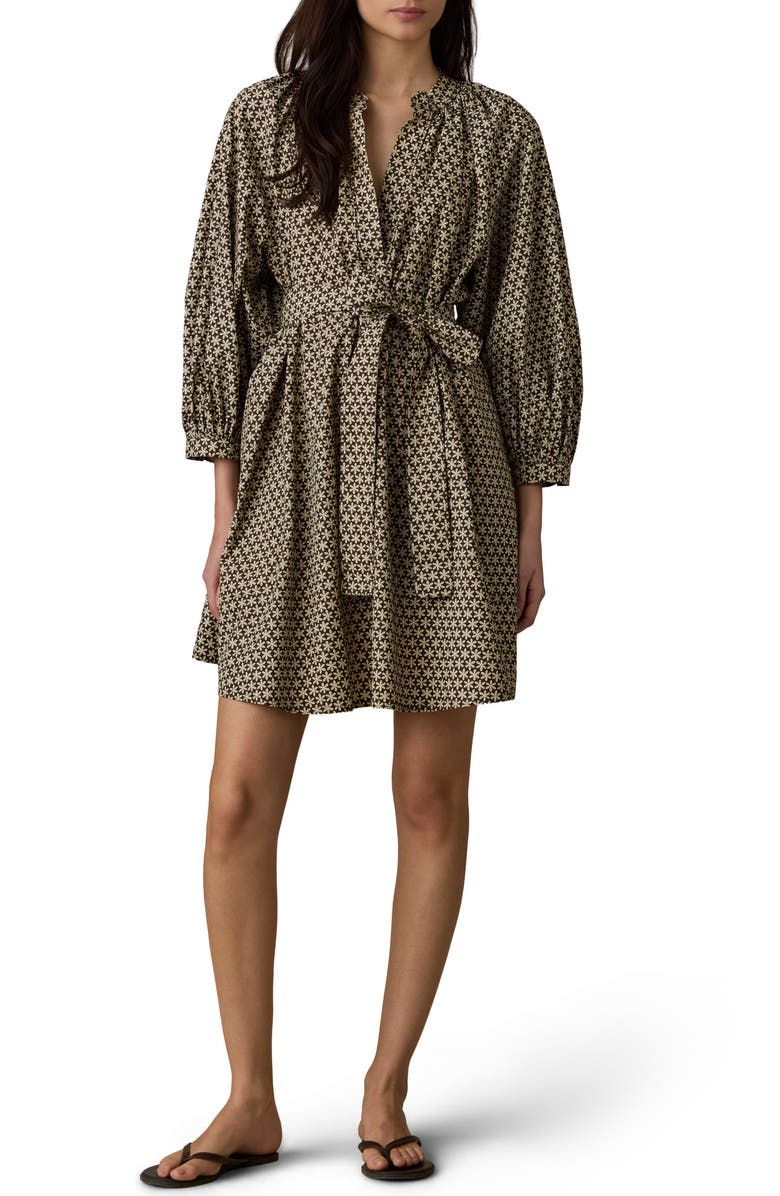 Faherty Kaia Coastal Organic Cotton Poplin Minidress, Main, color, Bloom Trail Floral