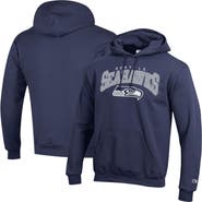 Champion Men's Champion College Navy Seattle Seahawks Powerblend Arch over Logo Hoodie