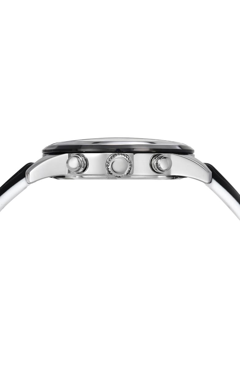 PORSAMO BLEU Arthur Chronograph Silicone Strap Watch, 44mm, Alternate, color, Silver/Black/White